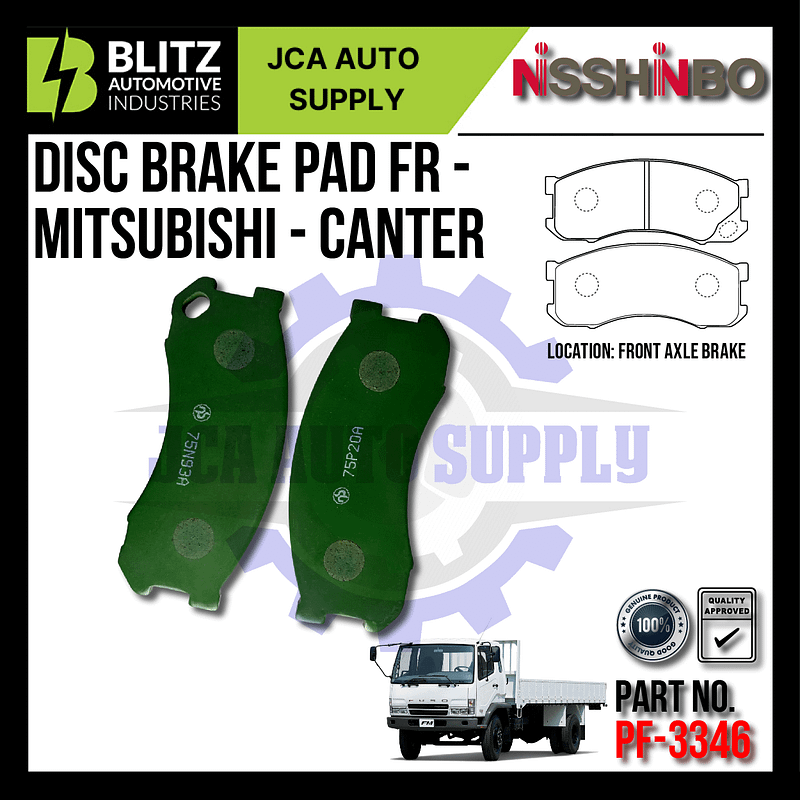 Nisshinbo Disc Brake Pad Front Mitsubishi Canter Pf