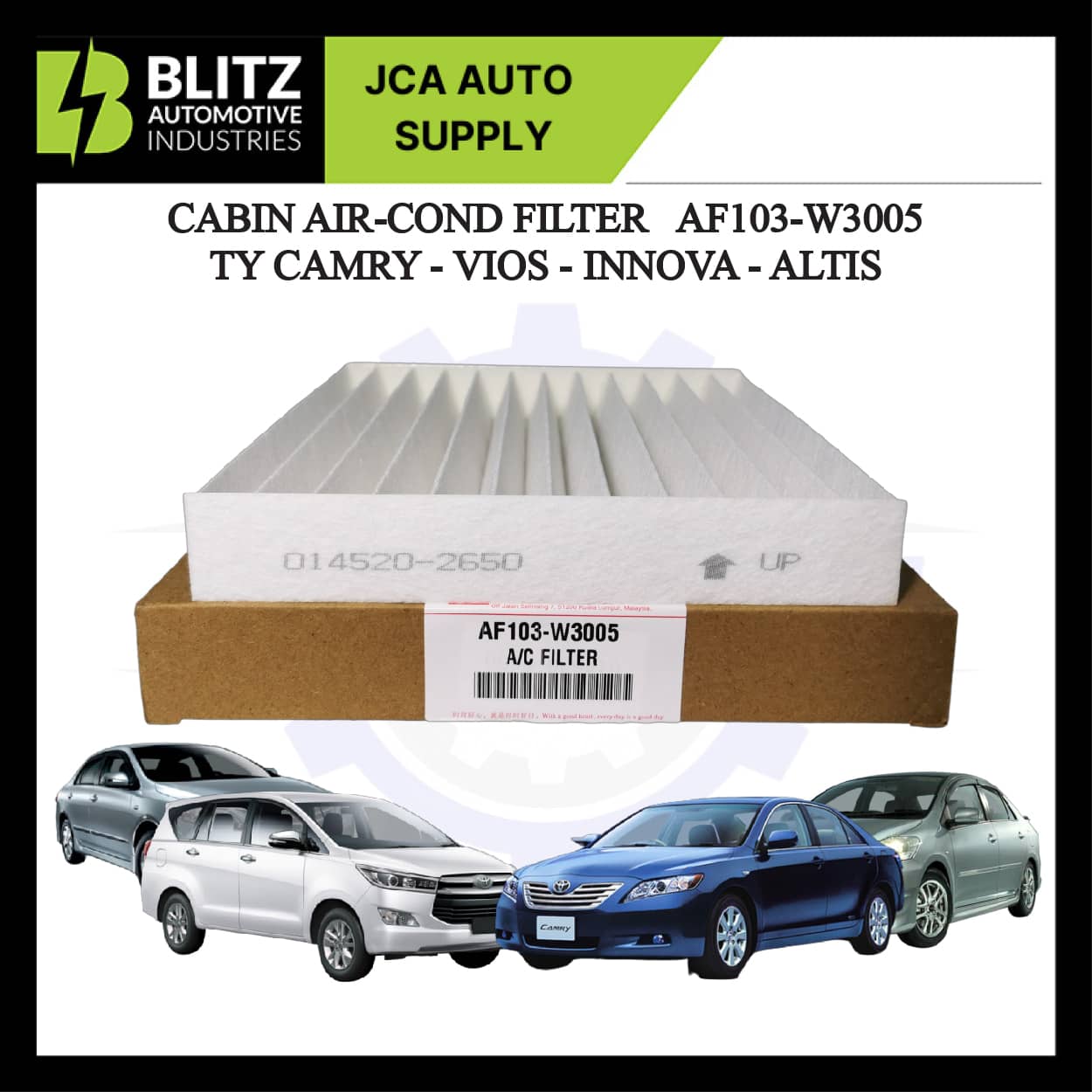 CABIN AIR COND FILTER TOYOTA CAMRY ACV40 VIOS NCP93 NCP150 INNOVA