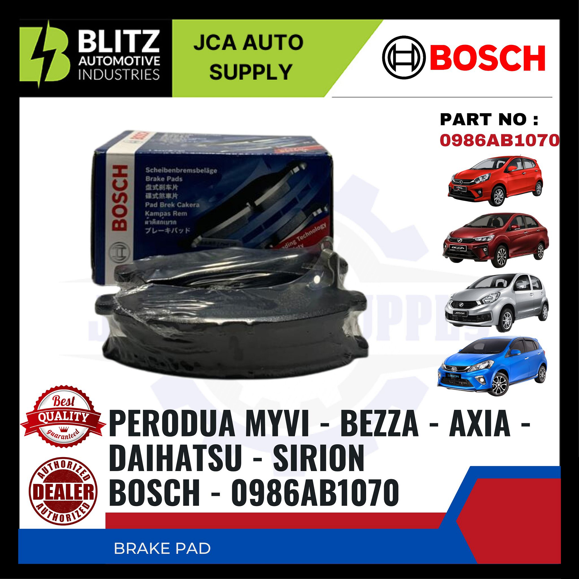 Front Brake Pad Perodua Myvi New Lagi Best Bezza Axia Daihatsu Sirion