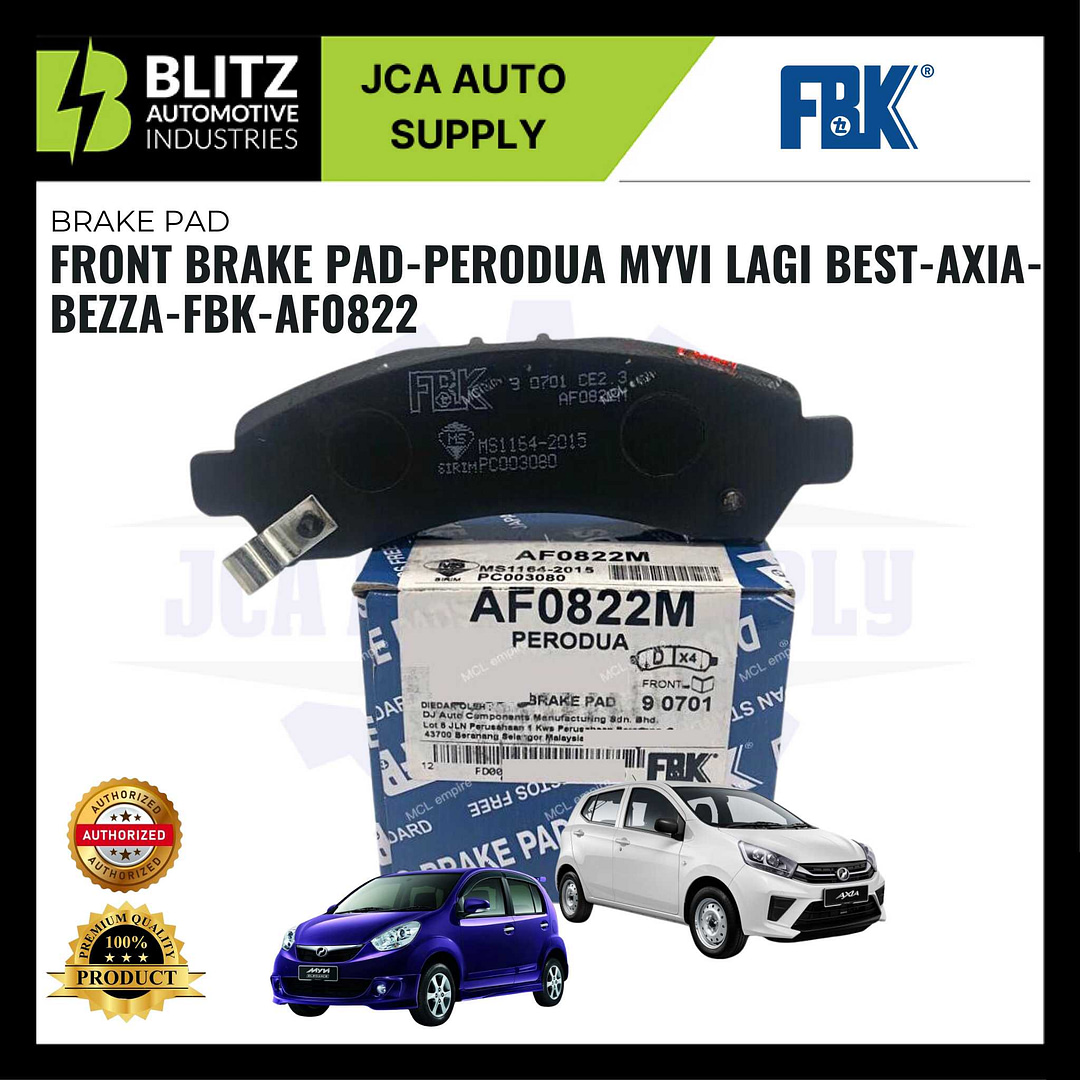 Front Brake Pad Perodua Myvi Lagi Best Axia Bezza Fbk Af