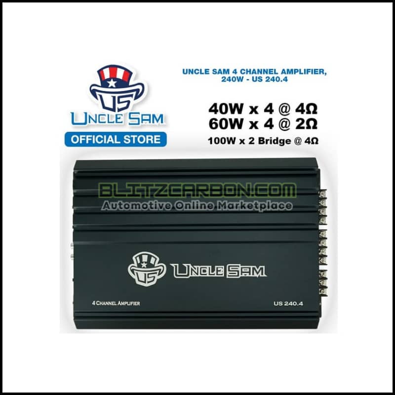 UNCLE SAM Car Audio 21US240.4 4 Channel Amplifier