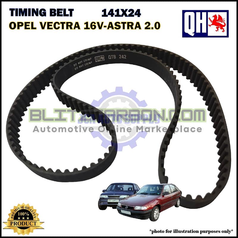 Tali Timing-Opel Vectra 2.0 16V-Astra 2.0-Timing Belt-QHUK-QTB242 (141X24)