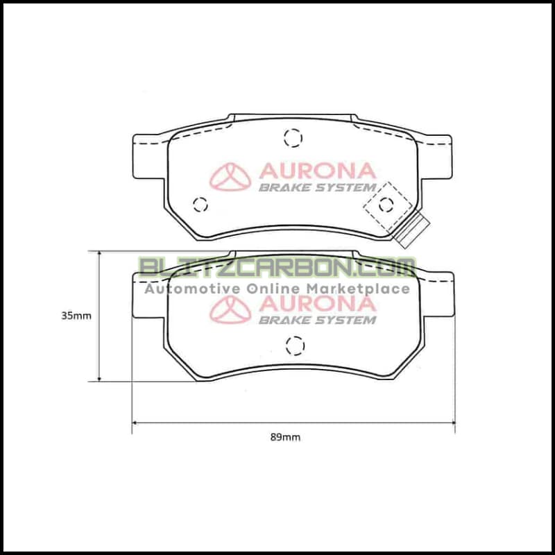 Aurona Brake Pad AUR561163 Rear Accord City Civic Integra Jazz Fit Prelude