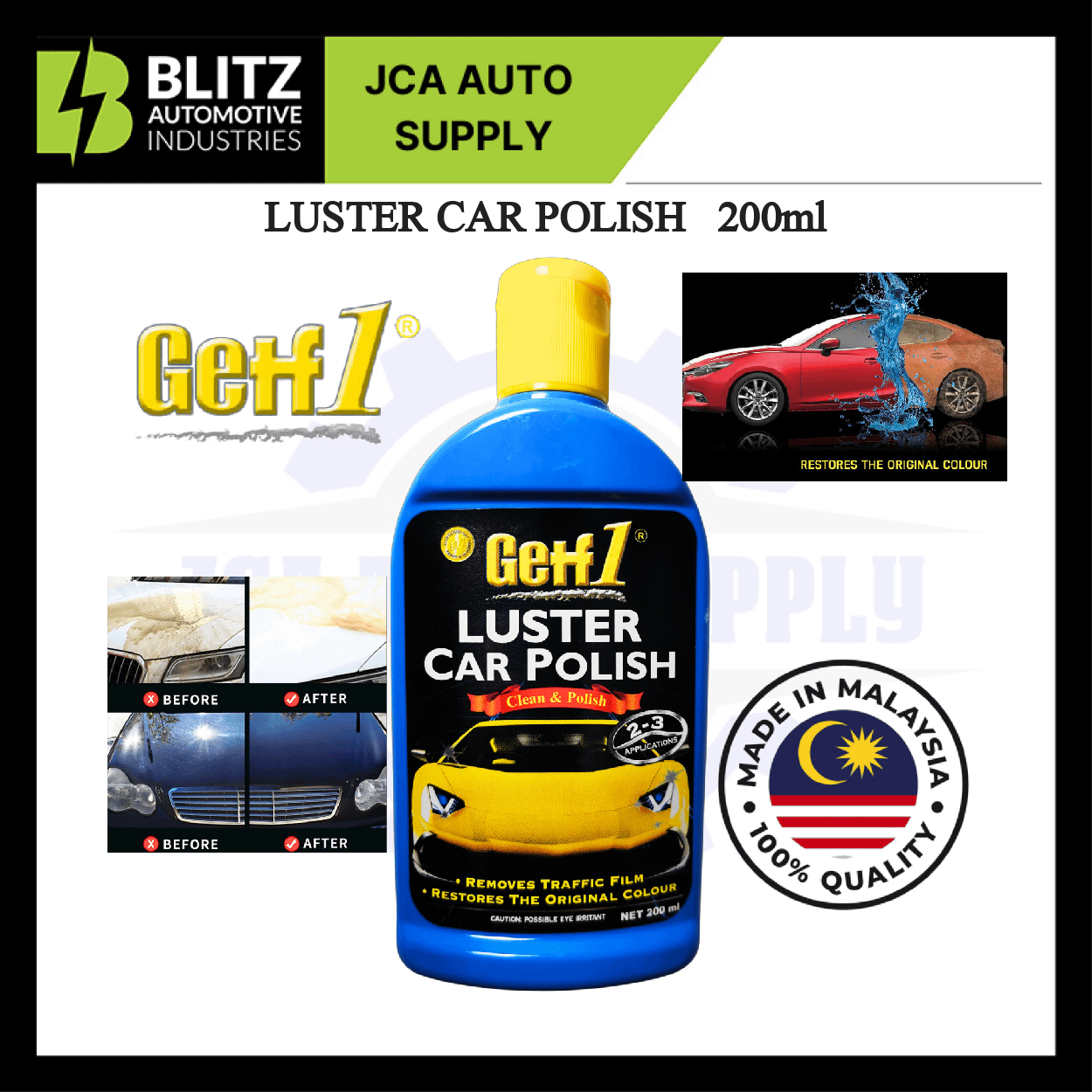 GETF 1 LUSTER CAR POLISH 200ml