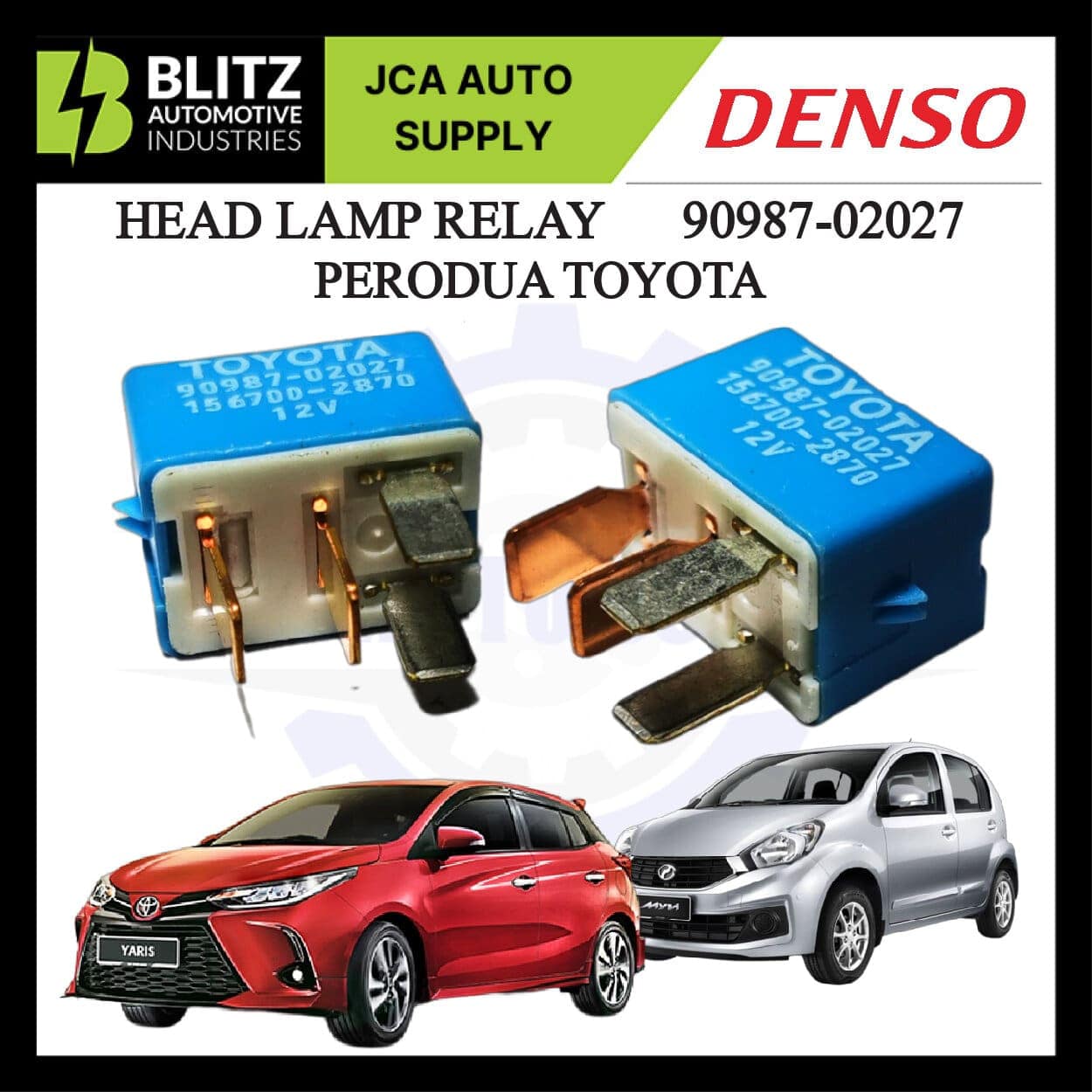 HEAD LAMP RELAY 4 PIN PERODUA MYVI, ALZA,VIVA,AXIA,BEZZA,ARUZ, TOYOTA