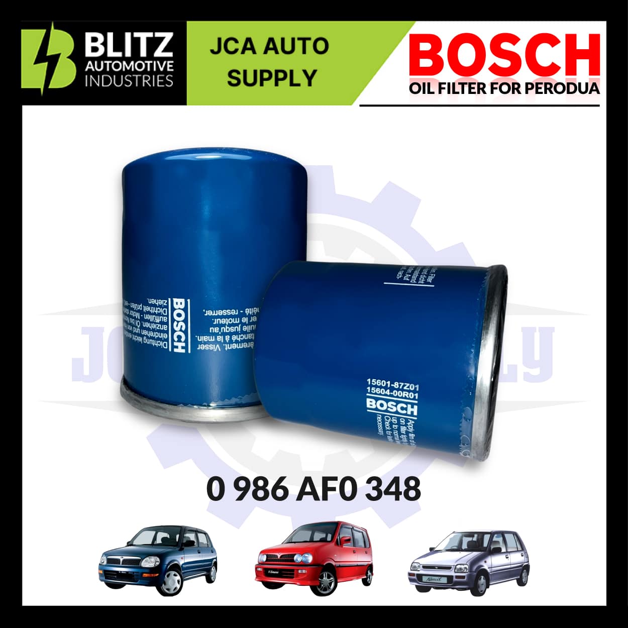 BOSCH OIL FILTER FOR PERODUA KANCIL, KELISA, KENARI 0986AF0348