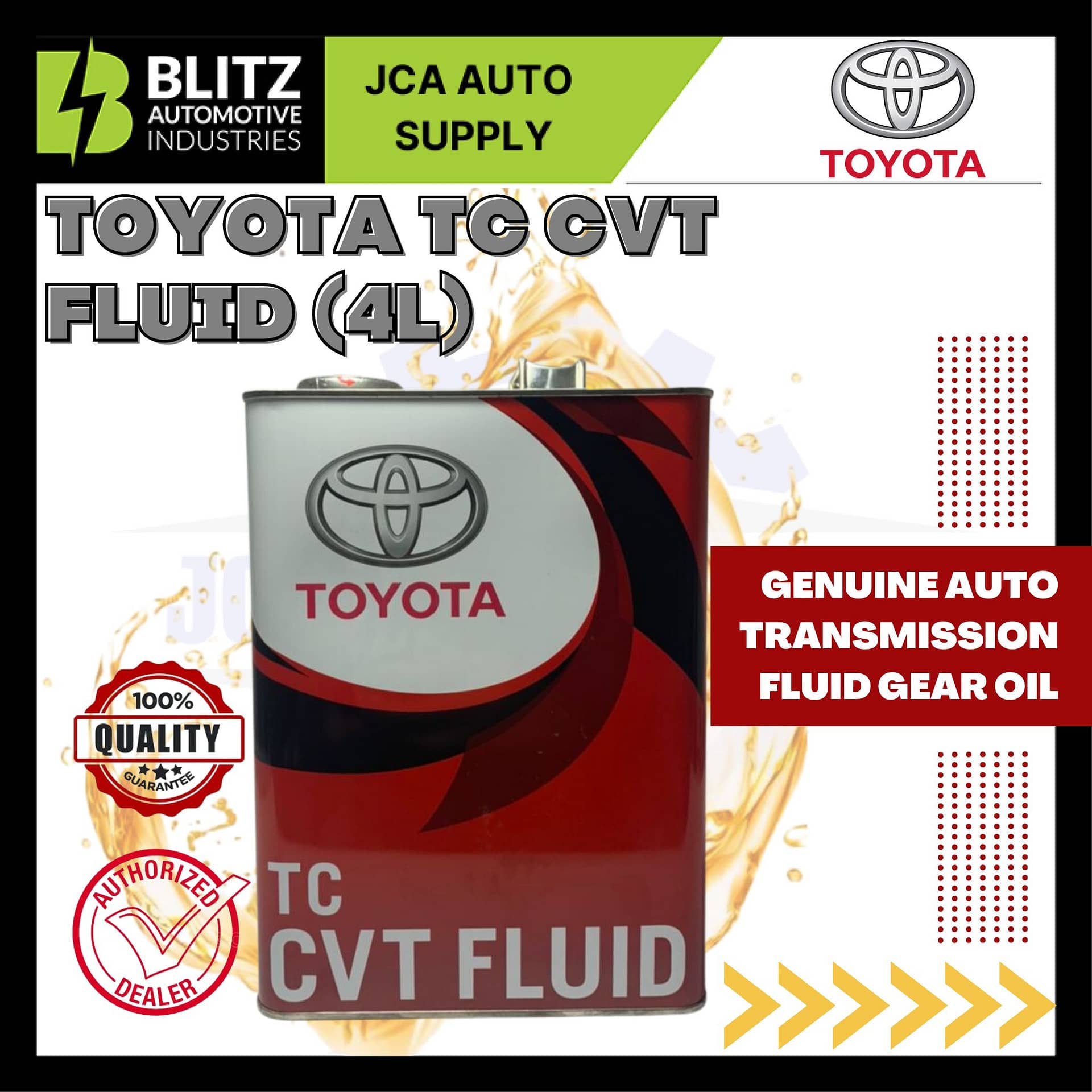 TOYOTA TC CVT FLUID (4LITER) - Blitzcarbon.com