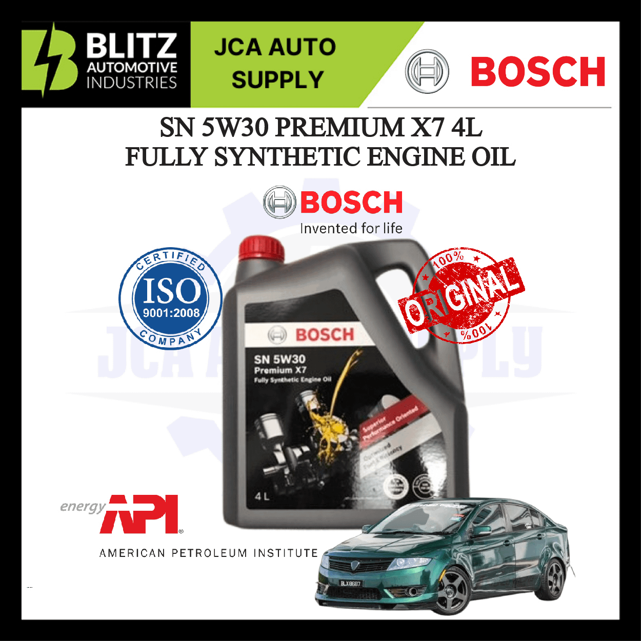 BOSCH FULLY SYNTHETIC ENGINE OIL SN 5W30 PREMIUM X7 4L ORIGINAL - 1987 ...