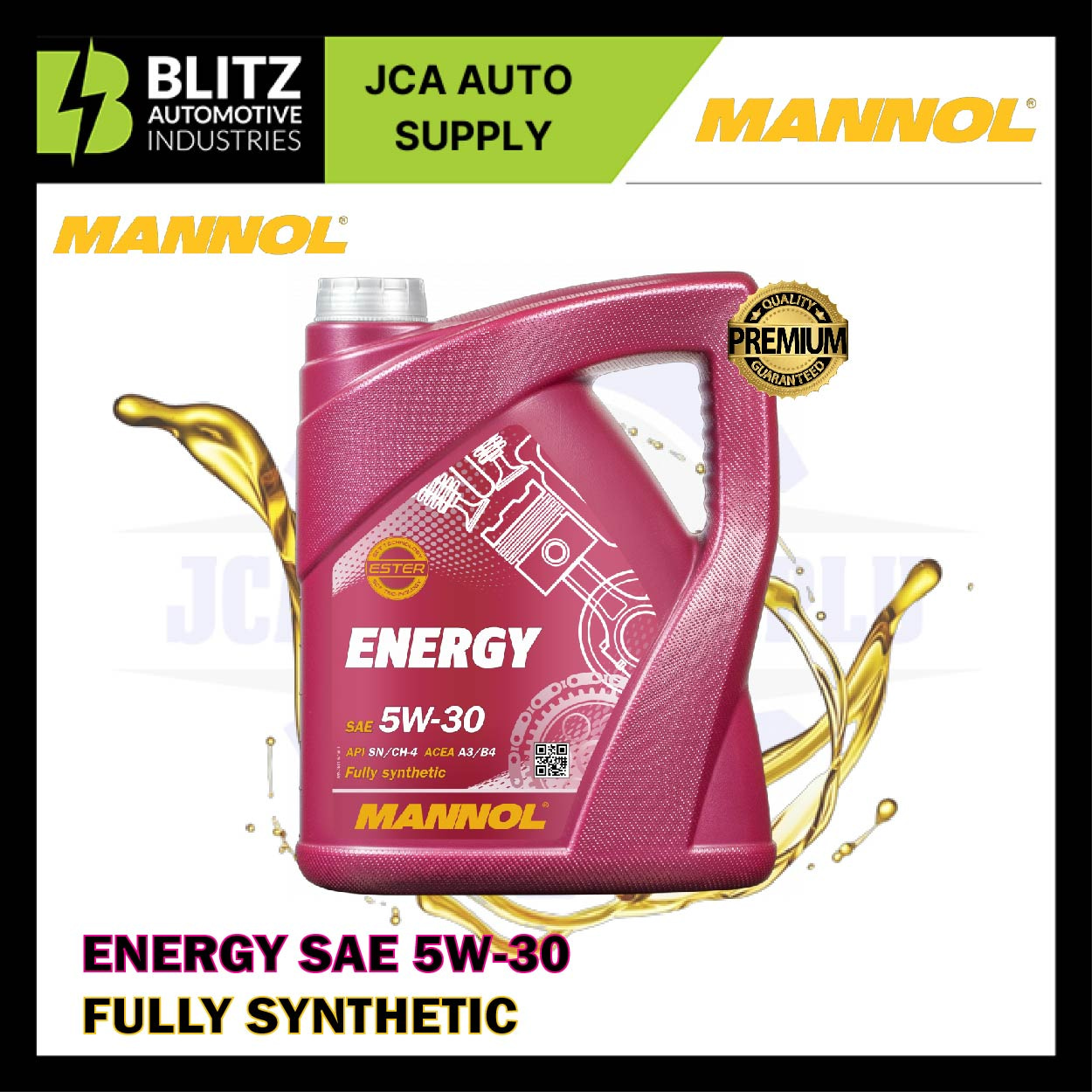 Mannol ENERGY 5w30 Fully Synthetic Engine Oil SL/CF ACEA A3/B4 WSS