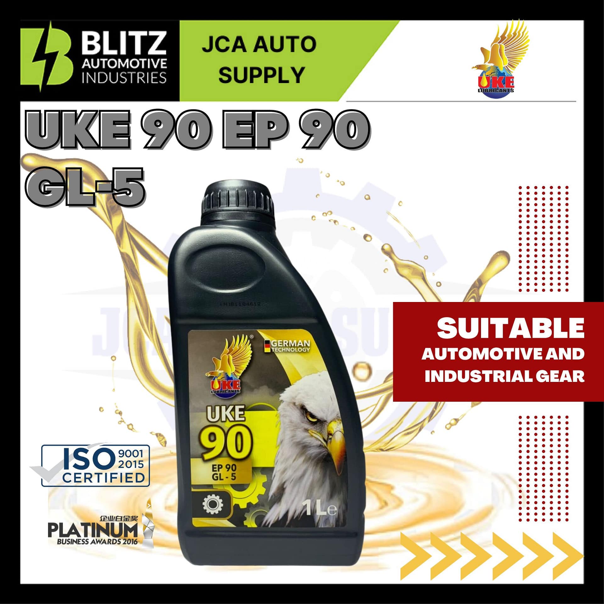 UKE 90 GEAR OIL EP 90 GL5 1 LITER