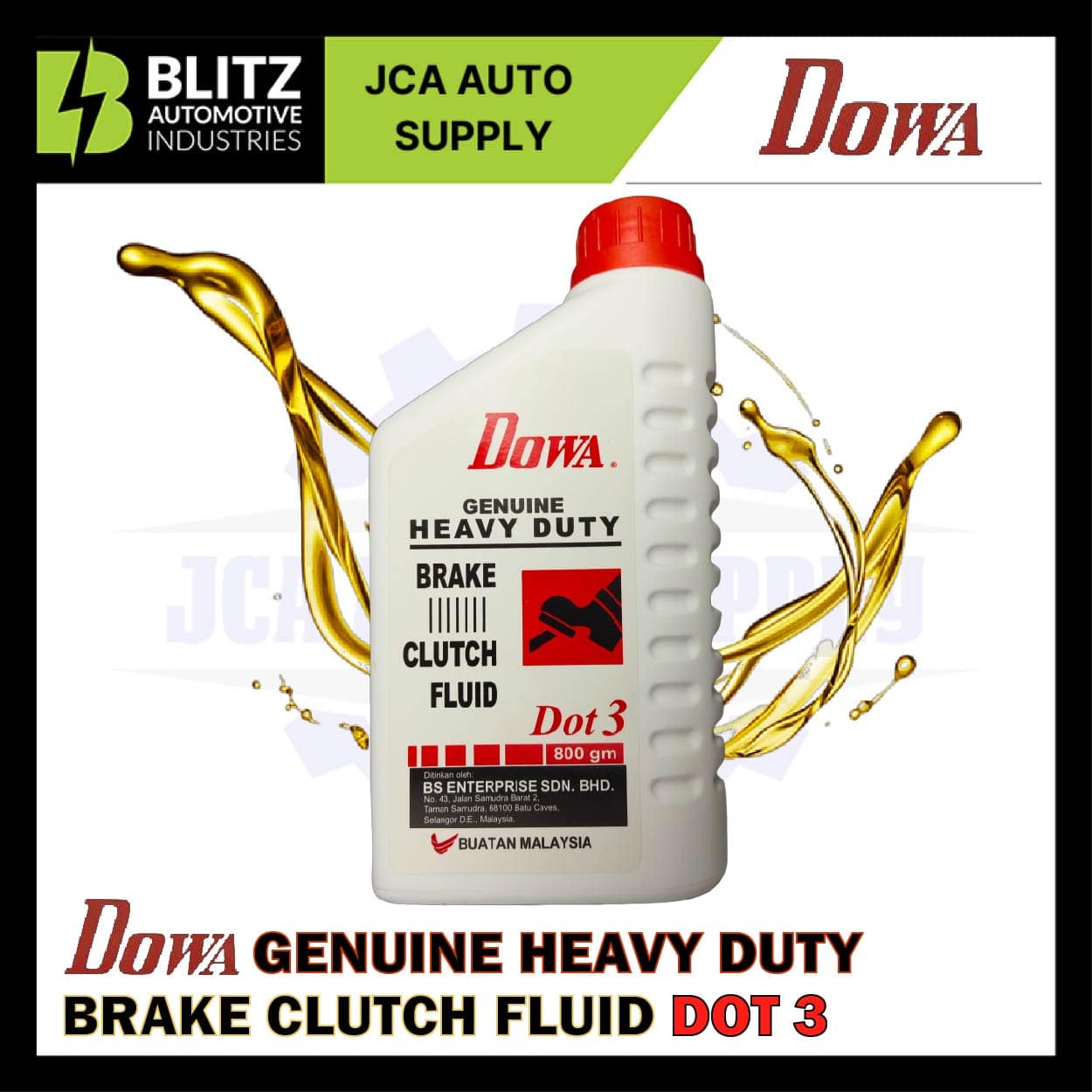 DOWA GENUINE HEAVY DUTY BRAKE CLUTCH FLUID DOT 3 (800gm)