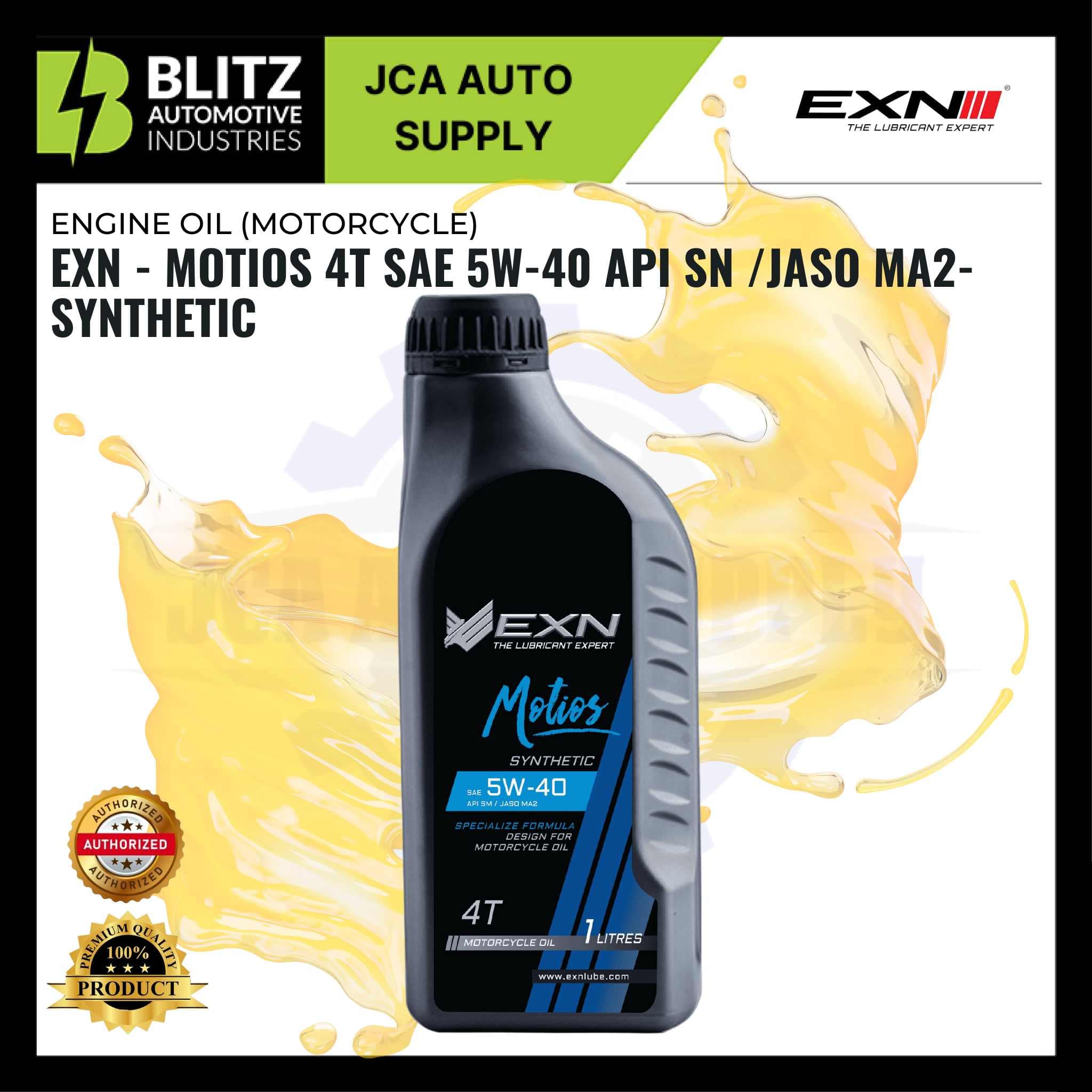BLITZ EXN MOTIOS 4T SAE 5W 40 API SN JASO MA2 SYNTHETIC