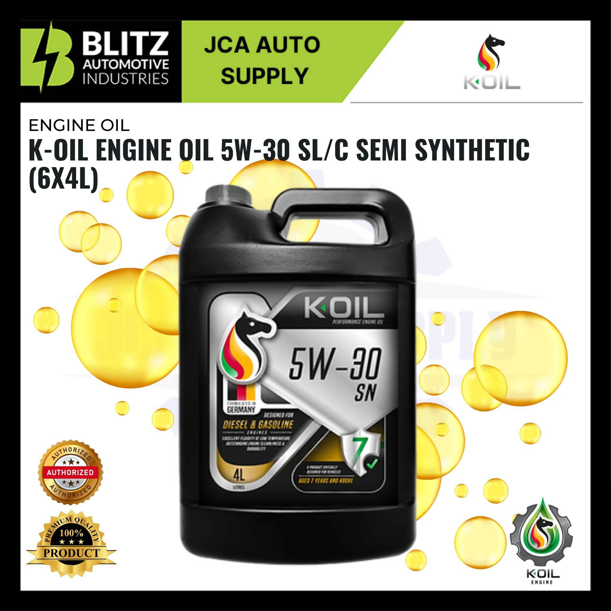 BLITZ K OIL ENGINE OIL 5W 30 SLC SEMI SYNTHETIC (6X4L)