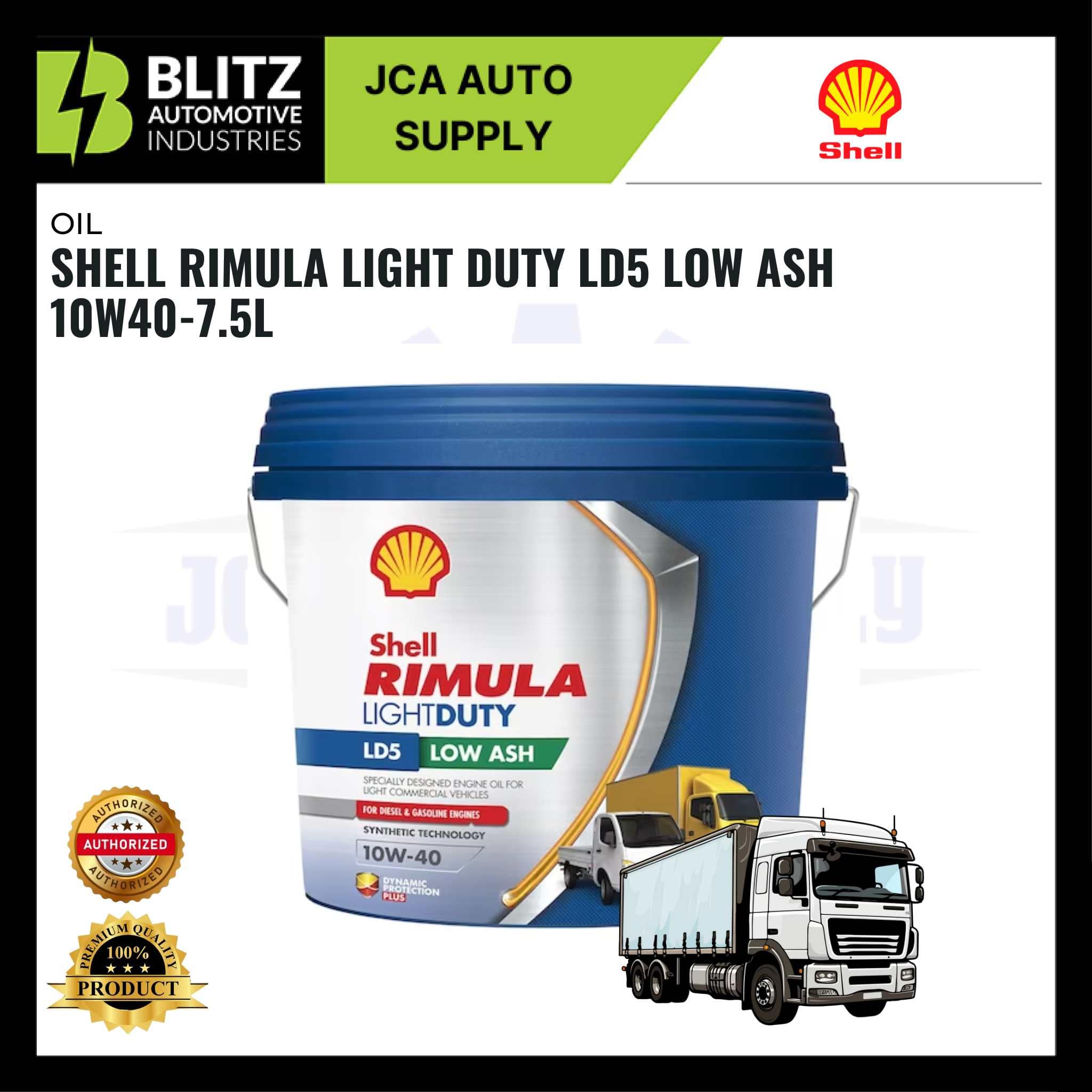 BLITZ Shell Rimula Light Duty LD5 Low Ash 10W40 7.5L