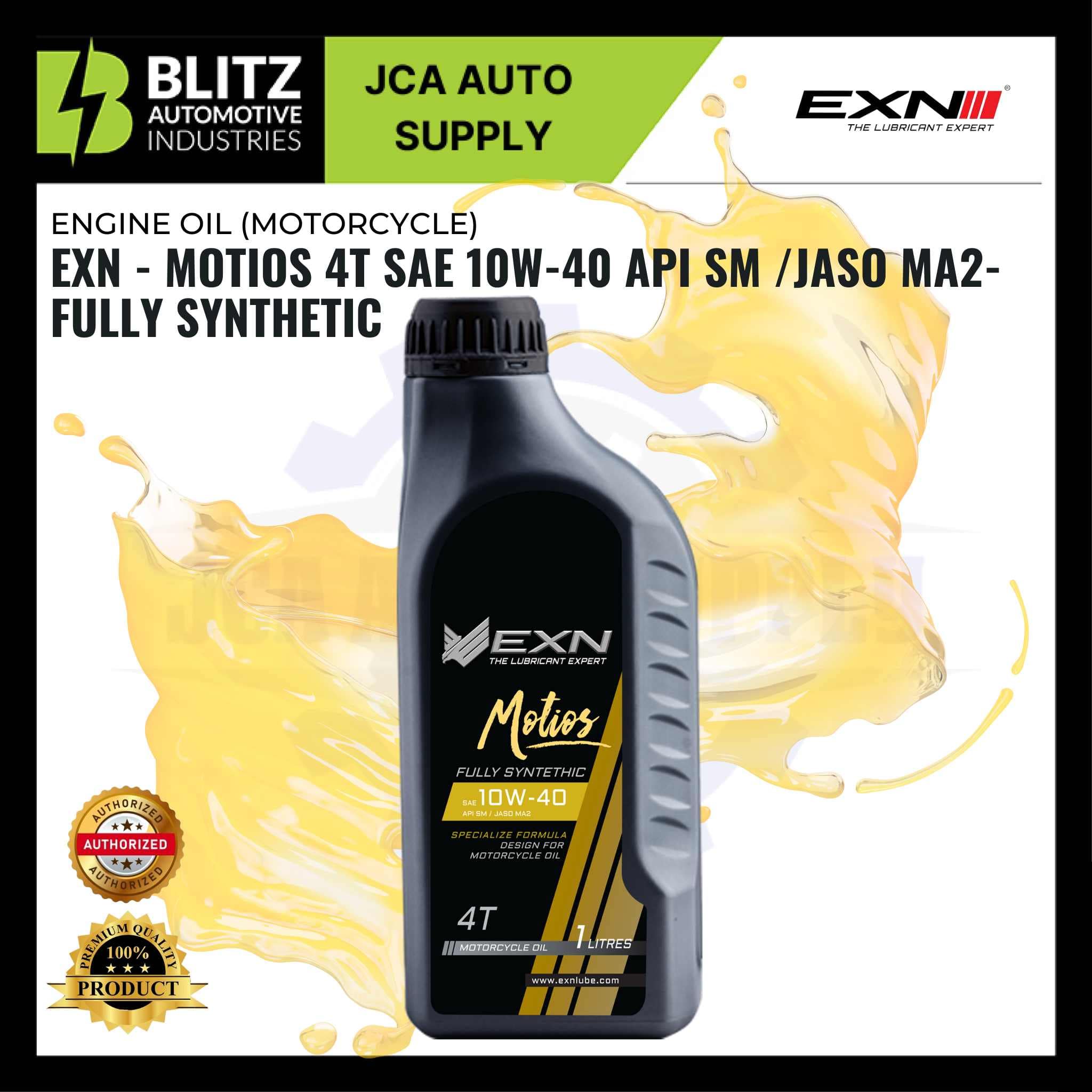 BLITZ EXN MOTIOS 4T SAE 10W 40 API SM JASO MA2 FULLY SYNTHETIC