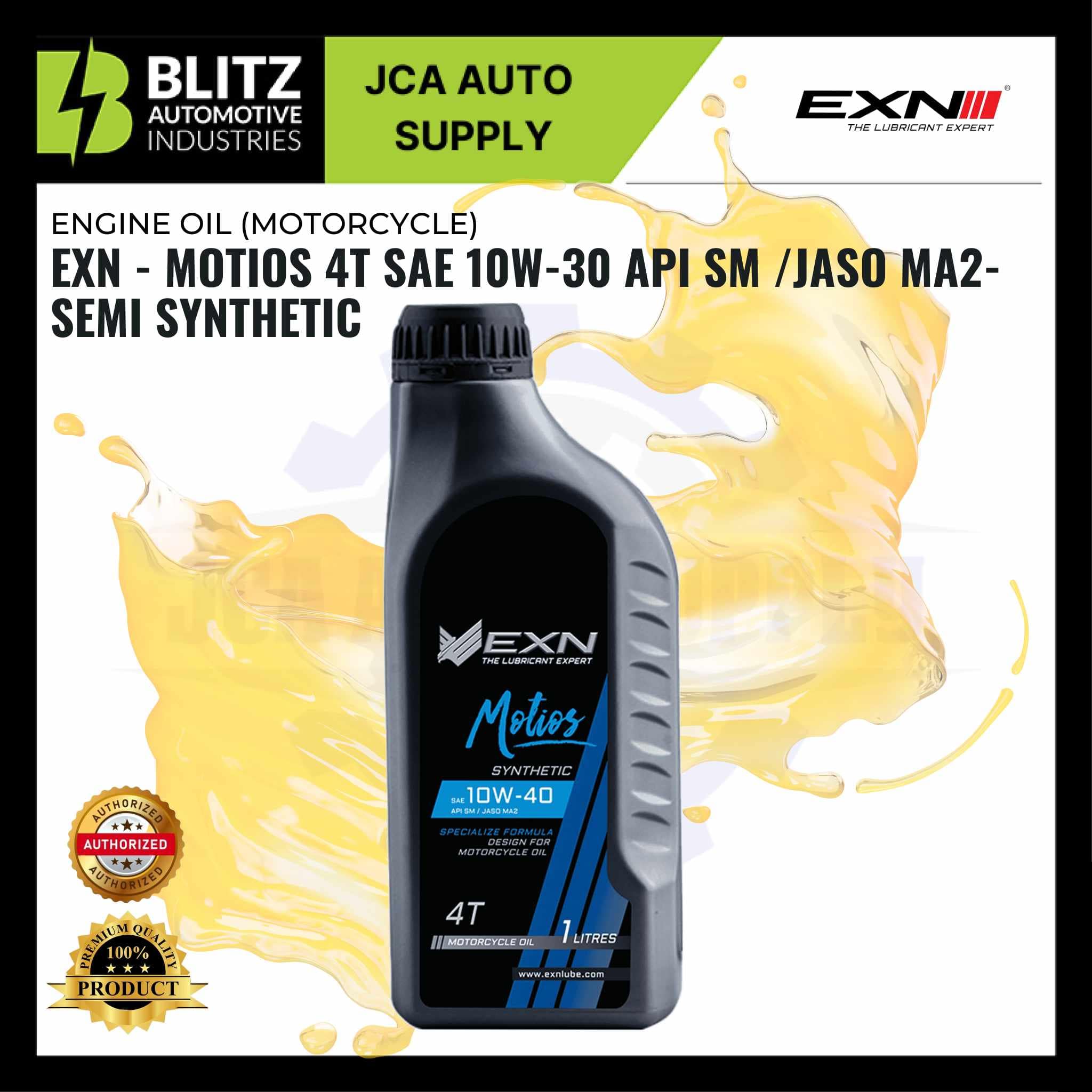 BLITZ EXN MOTIOS 4T SAE 10W 30 API SM JASO MA2 SEMI SYNTHETIC