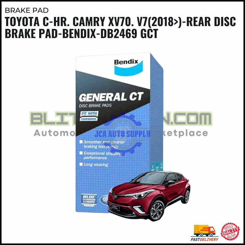 Toyota C-HR. Camry XV70. V7(2018>)-Rear Disc Brake Pad-BENDIX-DB2469 GCT