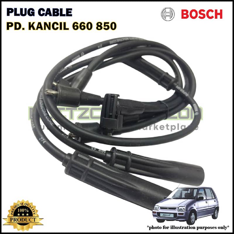 Kabel Palam Pencucuh-Perodua Kancil 660 850-Spark Plug Cable-BOSCH-0986AM0052
