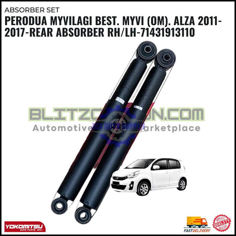 Perodua Myvi Lagi Best. Myvi (OM). Alza 2011-2017-Rear Absorber RH/LH-71431913110