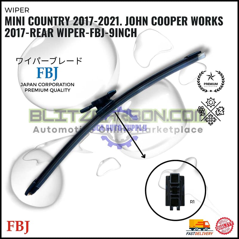 Mini Country 2017-2021. John Cooper Works 2017-Rear Wiper-FBJ-9inch