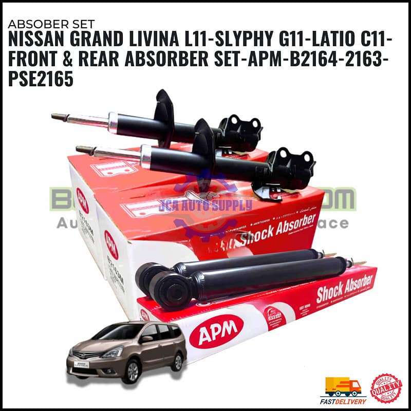 Nissan Grand Livina L11-Slyphy G11-Latio C11-Front Absorber Set-APM-B2164-2163-PSE2165