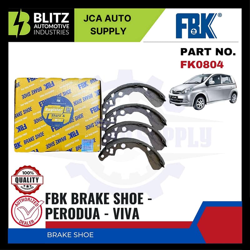 Perodua Viva Rear Brake Shoe - FBK - FK0804