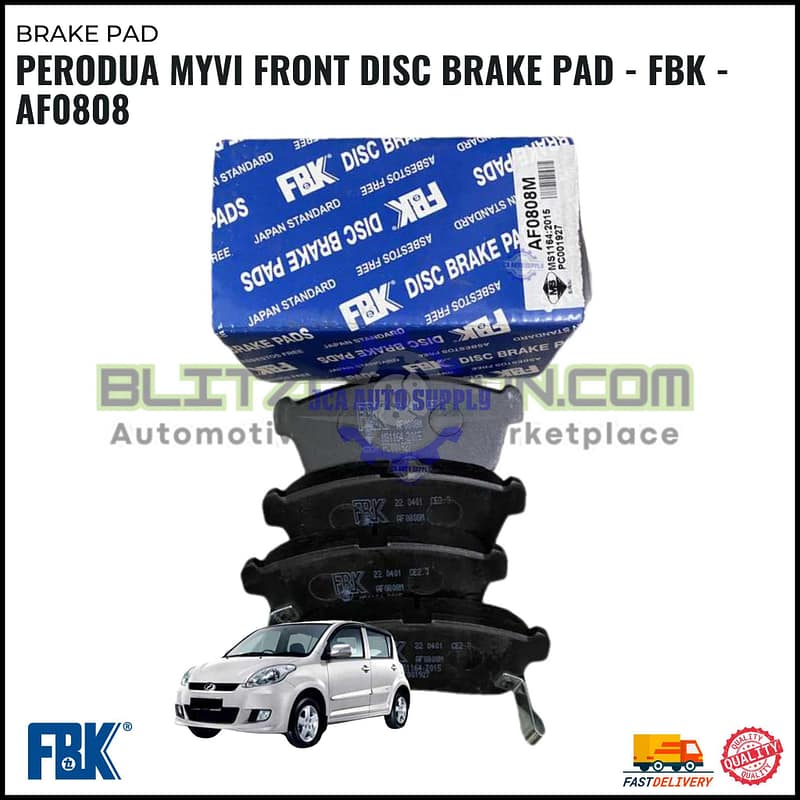 Perodua Myvi Front Disc Brake Pad - FBK - AF0808