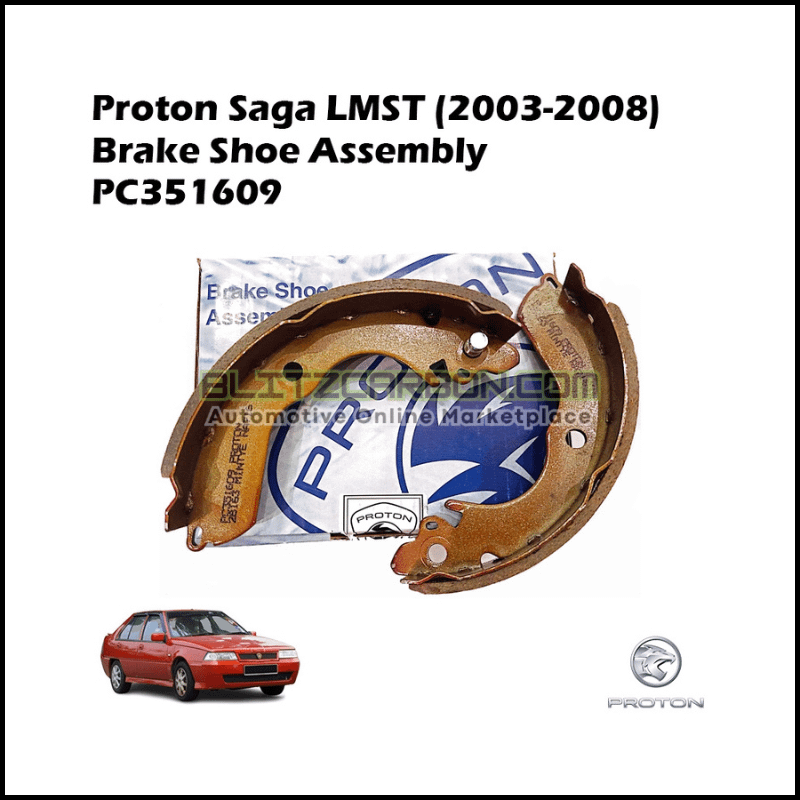 Proton Saga LMST (2003-2008) Brake Shoe Assembly PC351609 (OEM)
