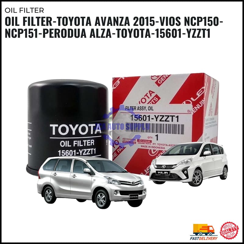 Oil Filter-Toyota Avanza 2015-Vios Ncp150-Ncp151-Perodua Alza-Toyota-15601-YZZT1