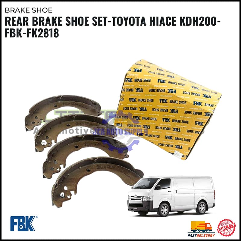 Rear Brake Shoe Set-Toyota Hiace KDH200-FBK-FK2818