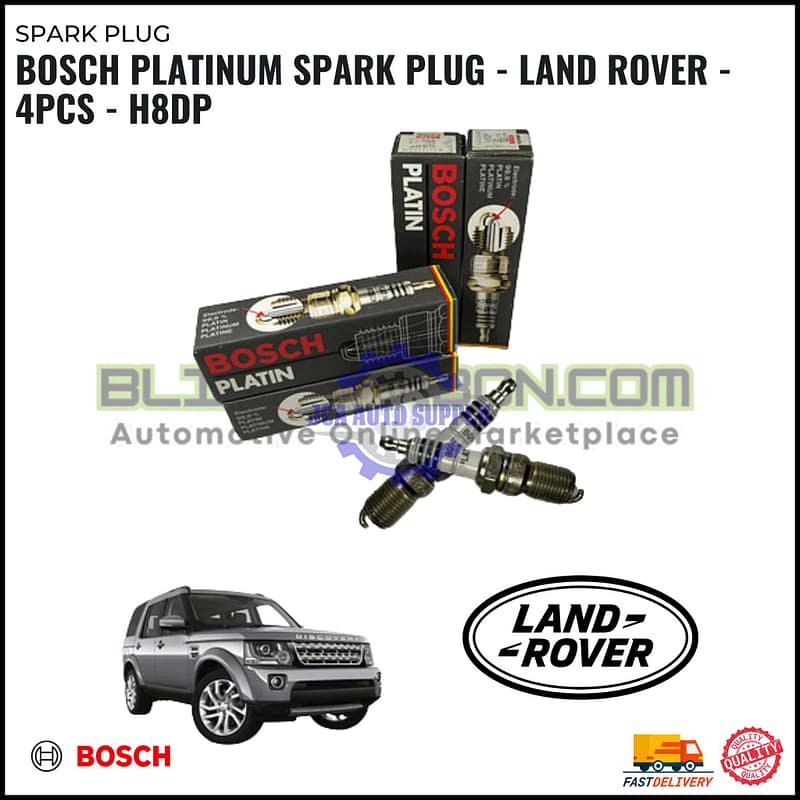 BOSCH Platinum Spark Plug - Land Rover - 4PCS - H8DP