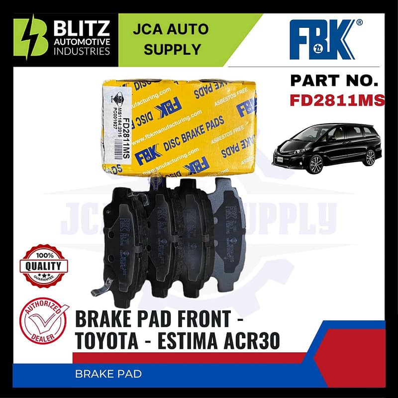 Toyota Estima ACR30 Rear Disc Brake Pad - FBK - FD2811