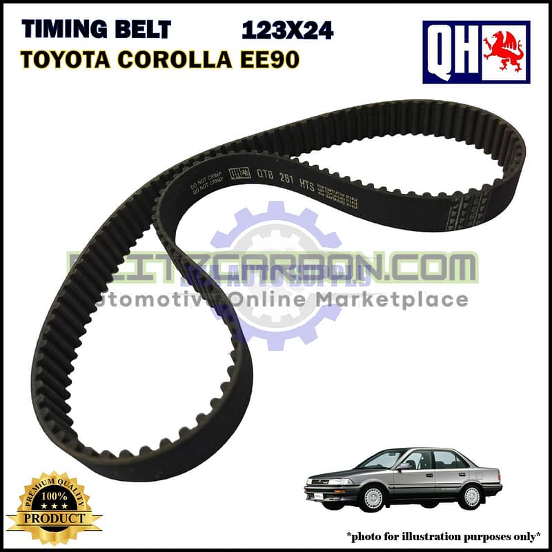 Tali Timing-Toyota Corolla EE90 1.3cc-Timing Belt-QHUK-QTB261 (123X24)