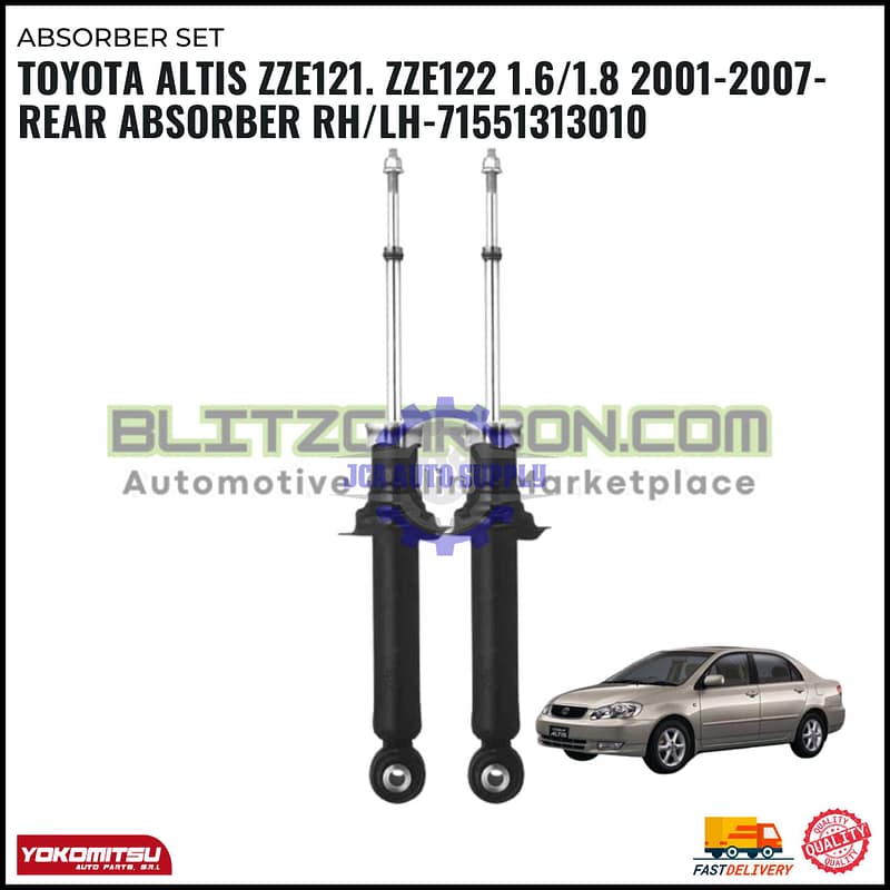 Toyota Altis ZZE121. ZZE122 1.6/1.8 2001-2007-Rear Absorber RH/LH-71551313010