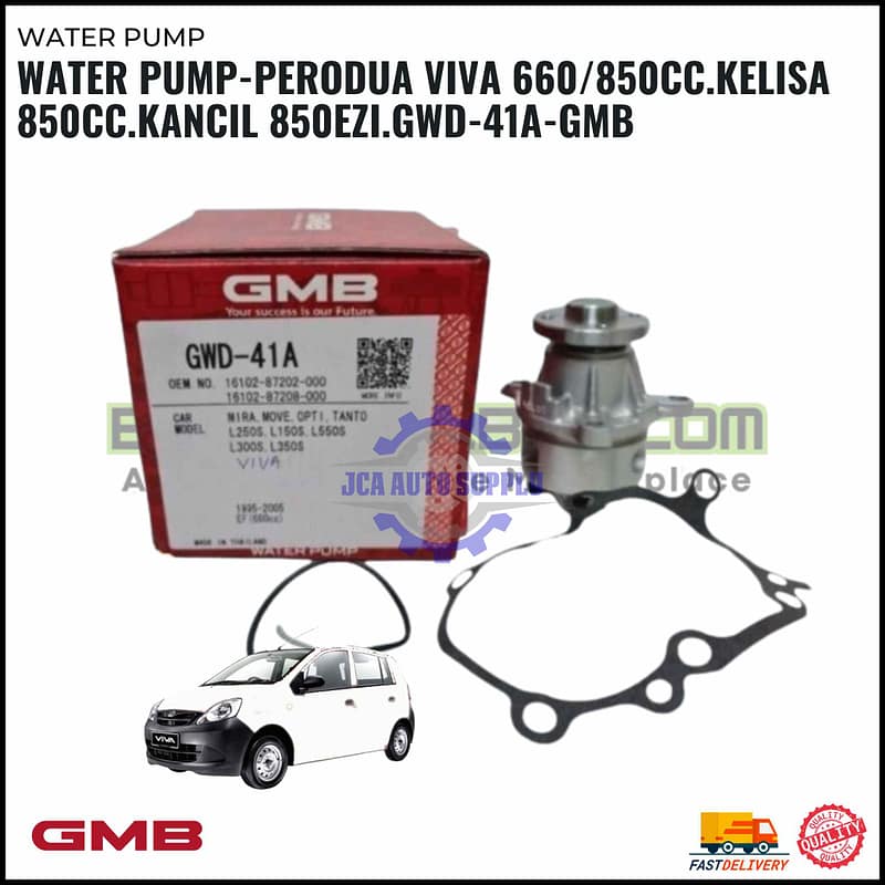 WATER PUMP-PERODUA VIVA 660/850CC.KELISA 850CC.KANCIL 850EZI.GWD-41A-GMB
