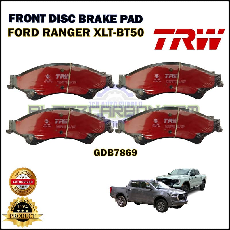 Ford Ranger XLT-BT50-Front Disc Brake Pad-TRW-GDB7869DT