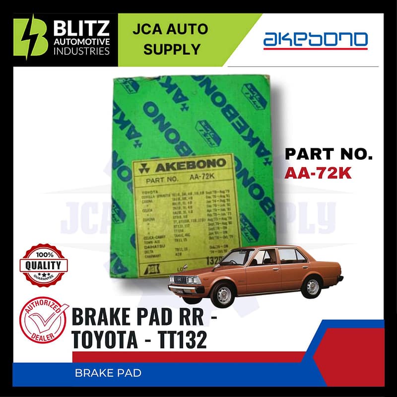 TOYOTA - TT132 - Front Brake Pads - AKEBONO - AA-72K