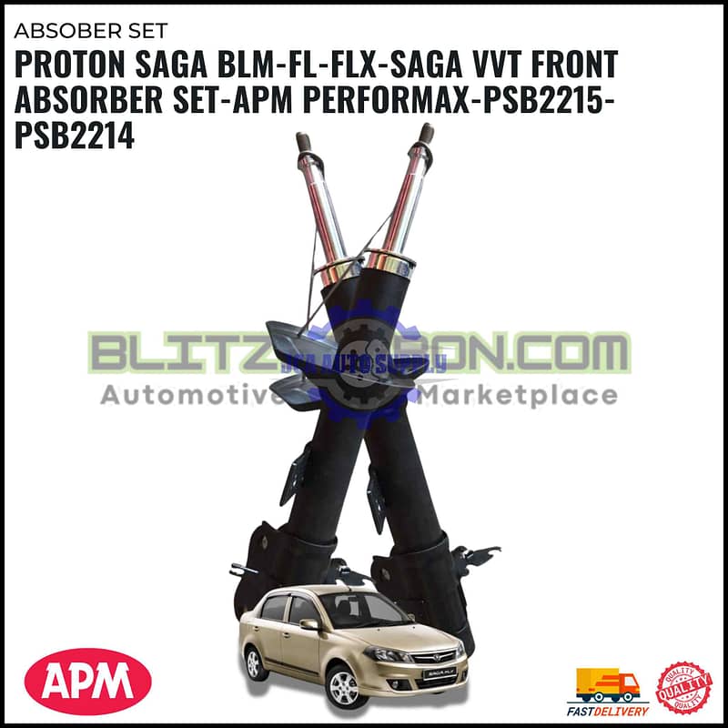 Proton Saga BLM-FL-FLX-Saga VVT Front Absorber Set-APM Performax-PSB2215-PSB2214