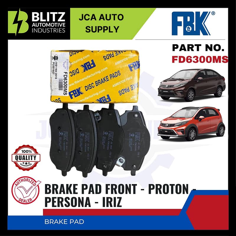 Proton Persona - Iriz Front Disc Brake Pad - FBK - FD6300