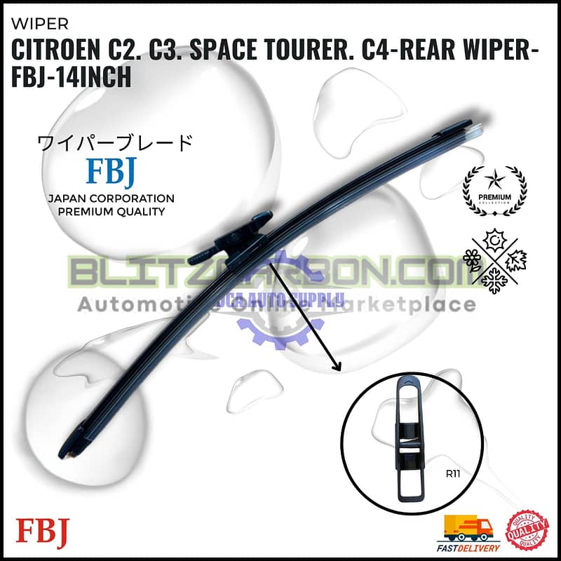 Citroen C2. C3. Space Tourer. C4-Rear Wiper-FBJ-14inch