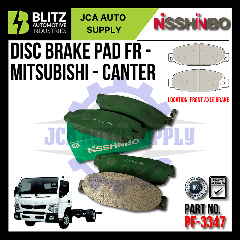 NISSHINBO - FRONT DISC BRAKE PAD (4PCS) - PF-3347 - MITSUBISHI CANTER