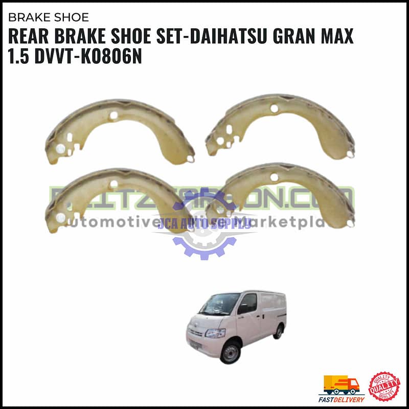 Rear Brake Shoe Set-Daihatsu Gran Max 1.5 DVVT-K0806N