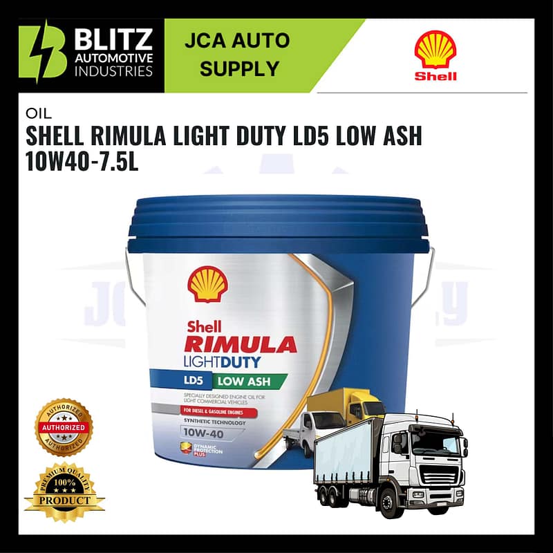 BLITZ Shell Rimula Light Duty LD5 Low Ash 10W40 7.5L