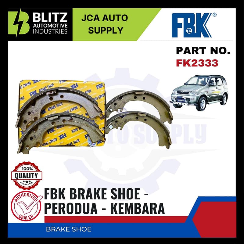 Perodua Kembara Rear Brake Shoe - FBK - FK2333