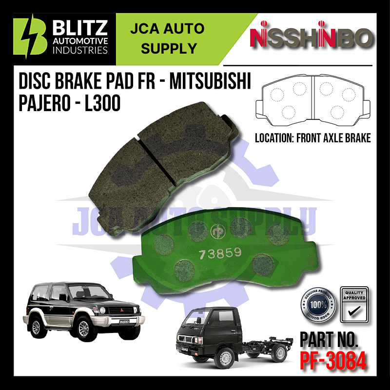 NISSHINBO - FRONT DISC BRAKE PAD (4PCS) - PF-3084 - MITSUBISHI - PAJERO - L300