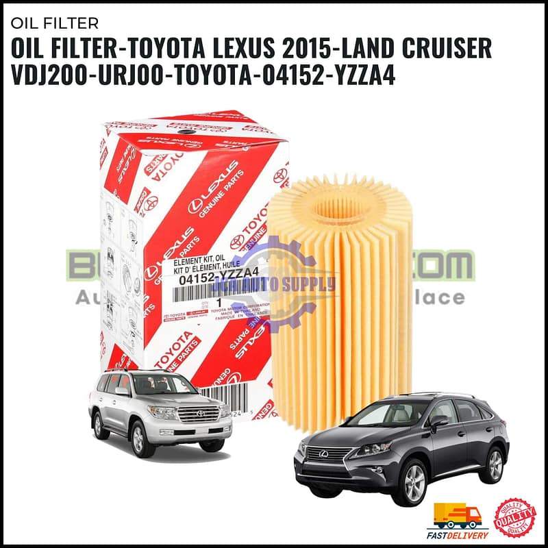 Oil Filter-Toyota Lexus 2015-Land Cruiser VDJ200-URJ00-Toyota-04152-YZZA4
