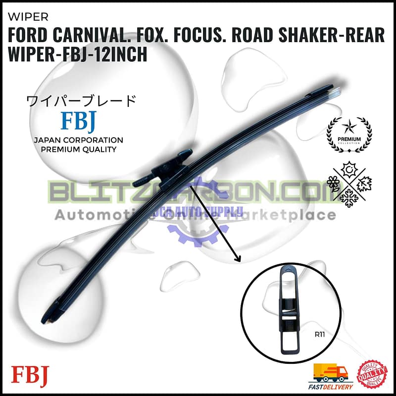 Ford Carnival. Fox. Focus. Road Shaker-Rear Wiper-FBJ-12inch