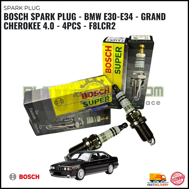 BOSCH Spark Plug - BMW E30-E34 - GRAND CHEROKEE 4.0 - 4pcs - F8LCR2