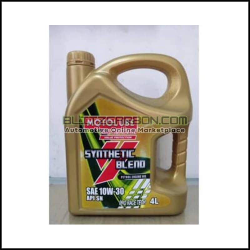MOTOLUBE Semi Synthetic Petrol Engine oil 10W-30 SN 4L Minyak Hitam Minyak Pelincir kereta