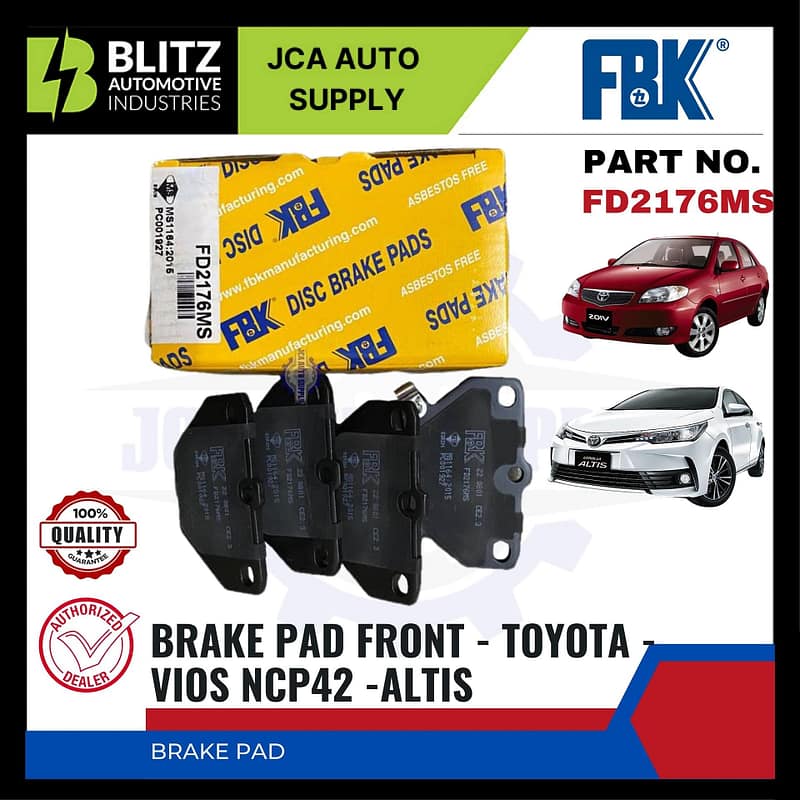 Toyota Vios NCP42 - Altis Rear Disc Brake Pad - FBK - FD2176